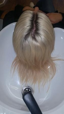 Hair washing and preparation at our showroom in Allwoodley and North Leeds